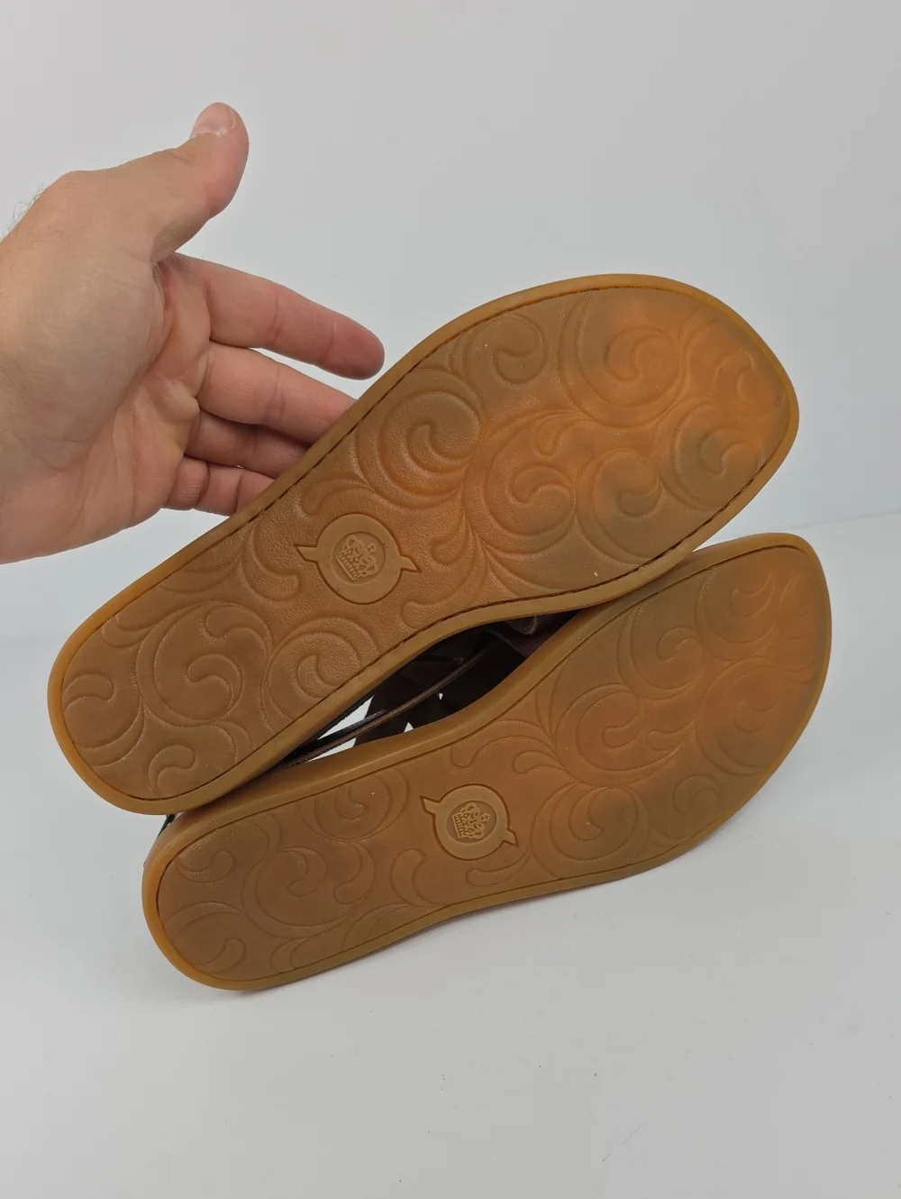 Børn Iwa Woven Brown Leather Women's Sandals Size 8